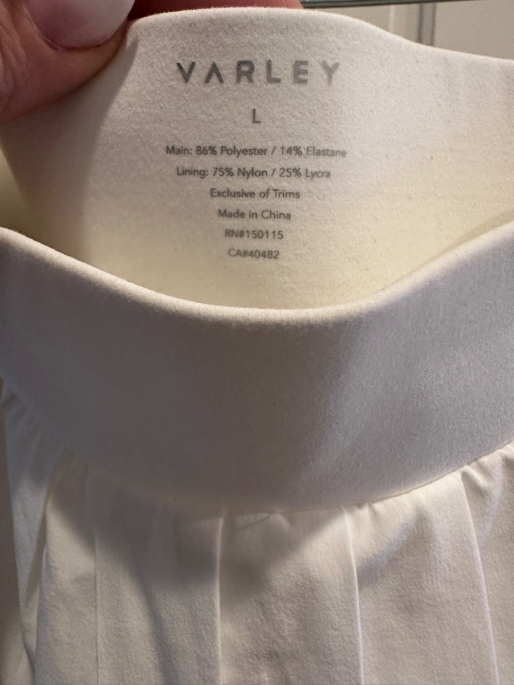 Varley White Pleated Mini Skirt - Picture 4 of 5